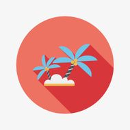 Palm tree flat icon with long shadow N11