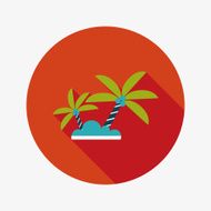 Palm tree flat icon with long shadow N12