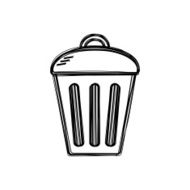 Vector of sketch doodle trashcan icon N2