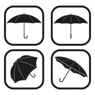 Umbrella icon - four variations N2