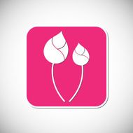 Lotus flower icon Pink square frame Vector illustration