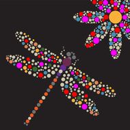 dragonfly and flower