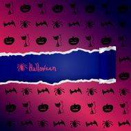 Purple background with pattern of Halloween characters N2