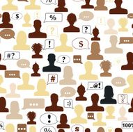 Seamless pattern of avatars and speech bubbles N4