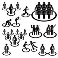Business People Network Connection Pictogram