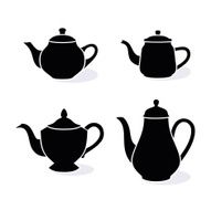 Set of four different teapot icons