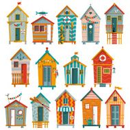 Various multi-colored Beach Huts N2