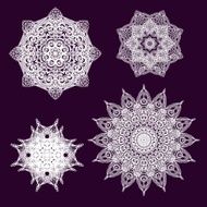 Set of decorative rosettes-stars in arabic style N13