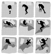 Various actions of female on bed N2