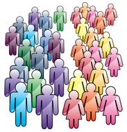 crowd of men and women