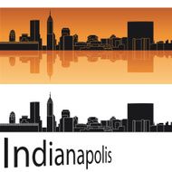 Indianapolis skyline in orange background
