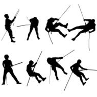 Rappelling silhouettes
