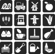 Silhouette Agriculture and farming icons N2