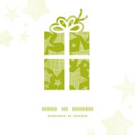 Green gift box with stars texture frame background