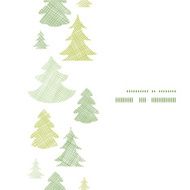 Green Christmas trees silhouettes textile vertical frame seamless pattern background