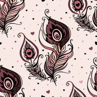 Beautiful peacock Feathers Seamless background N10