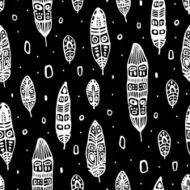 Vintage Feathers Seamless background N11