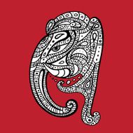 Elephant head Ganesha Hand drawn illustration N3