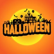 Halloween full moon Vecter illustration