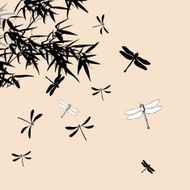 floral ornament with dragonflies N4