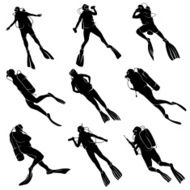 Set silhouettes of divers N2