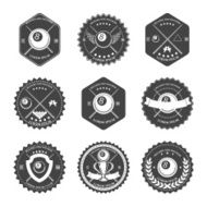 Billiard design elements and badges set Vector N2