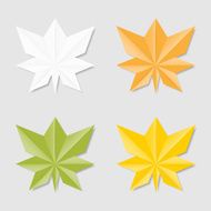 Leaves in origami style