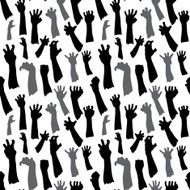 Seamless pattern of silhouette set hands
