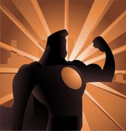 Superhero Shadow Shining Silhouette