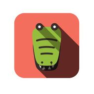 crocodile face flat icon design Animal icons series N2