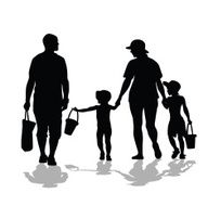 Beach Bound Family Silhouette N2