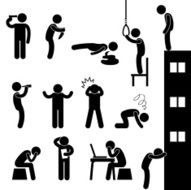 Man People Depression Sad Suicide Pictogram