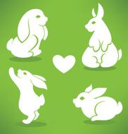 white Easter rabbits N2