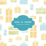 Colorful gift boxes textile texture frame seamless pattern background