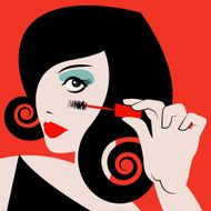 Woman applying mascara Mace-up