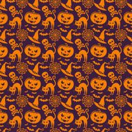 Halloween seamless pattern Vector background N4