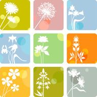 Colorful floral icons