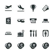 Air Travel Silhouette Icons