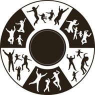 Abstract concept background with Family silhouettes N2