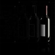 bottle technical outline design black wine