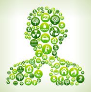 Businessman Environmental Conservation Green Vector Button Pattern