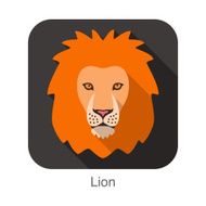 Lion Cat breed face cartoon flat icon design N2