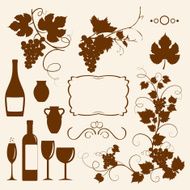 Winery design object silhouettes N2