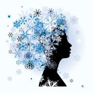Stylized woman hairstyle Winter season