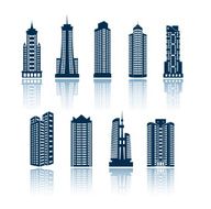 Buildings vector silhouettes