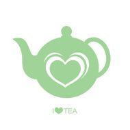 Teapot with heart vector