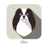 Chin dog face portrait flat icon design