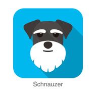 Schnauzer dog face portrait flat icon design