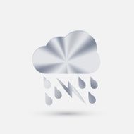 steel icon cloud rain lightning
