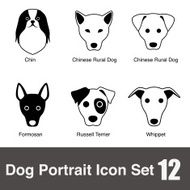 Dog face charactor icon design series N10